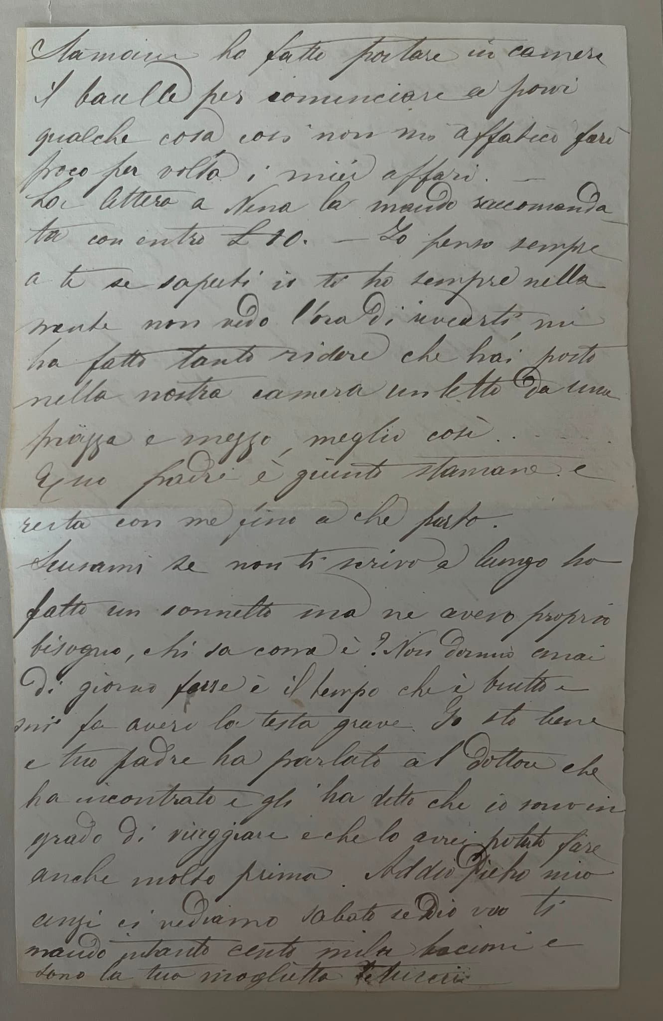 Quarta facciata della lettera, con la firma.